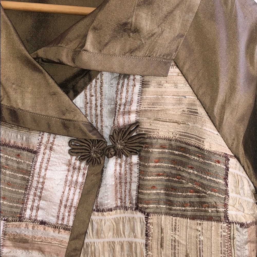 Bronze Silk Patterned Jacket / Blazer - image 4